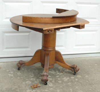 Broken oak table